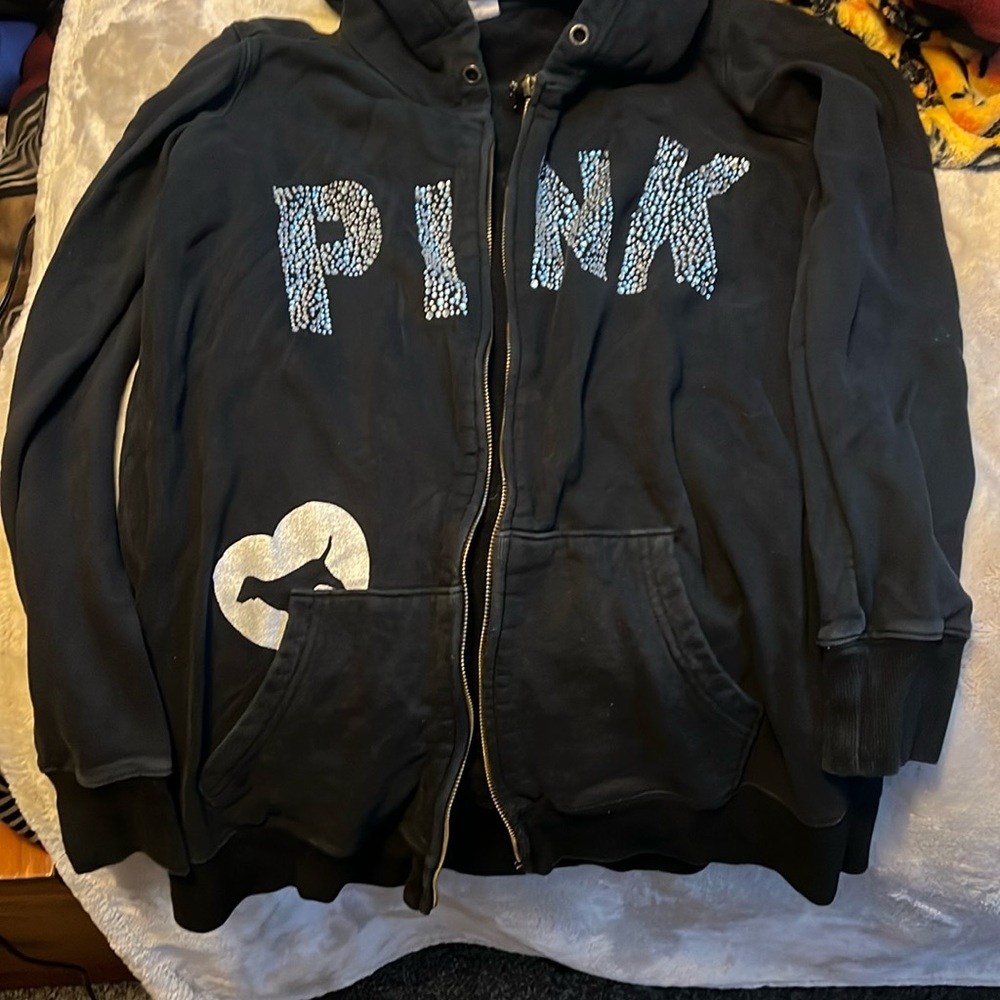 Victoria secret pink jacket! not to sure on the size but fits like a large!
